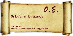 Orbán Erazmus névjegykártya
