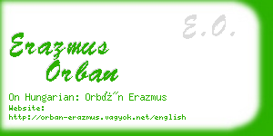 erazmus orban business card